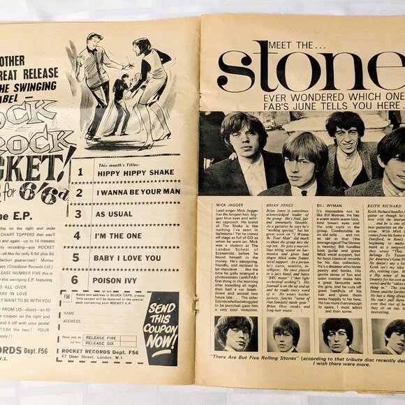 1964 FABULOUS POP STAR MAGAZINE THE BEATLES SHADOWS DAVE CLARK ROLLING STONES - Picture 9 of 16